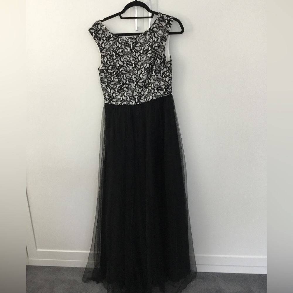 (2) N - Aidan Long Black Dress Size 8